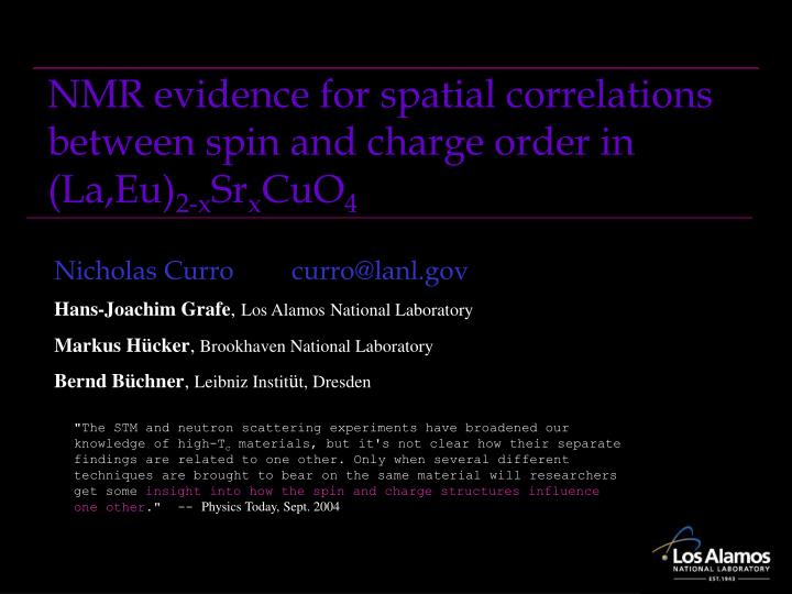 nmr evidence for spatial correlations between spin and charge order in la eu 2 x sr x cuo 4