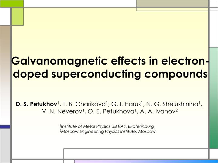 galvanomagnetic effects in electron doped superconducting compounds