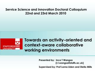 Towards an activity-oriented and context-aware collaborative working environments