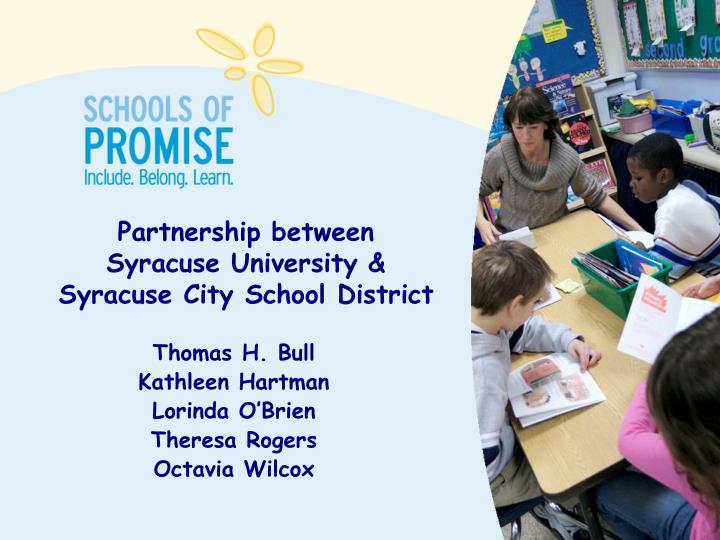 partnership between syracuse university syracuse city school district