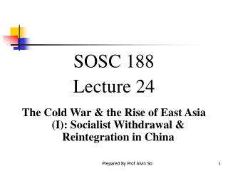 SOSC 188 Lecture 24