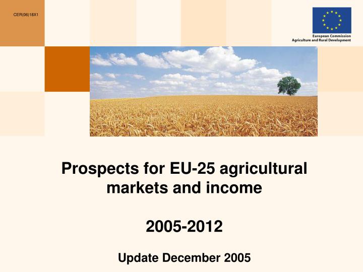 prospects for eu 25 agricultural markets and income 2005 2012 update december 2005