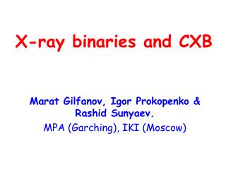 X-ray binaries and CXB