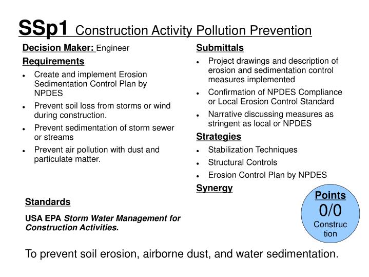 ssp1 construction activity pollution prevention