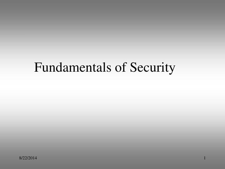 fundamentals of security