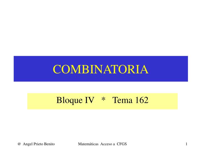 combinatoria