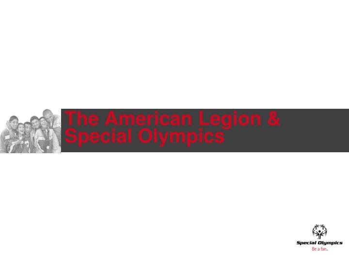 the american legion special olympics