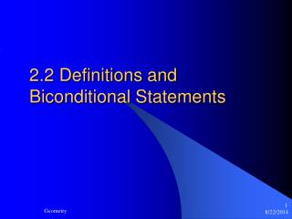 2.2 Definitions and Biconditional Statements