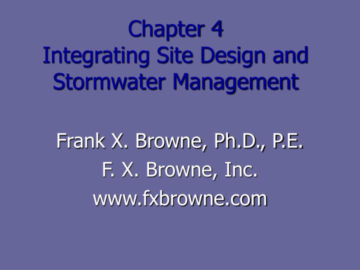 chapter 4 integrating site design and stormwater management