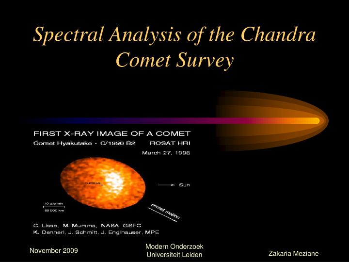 spectral analysis of the chandra comet survey