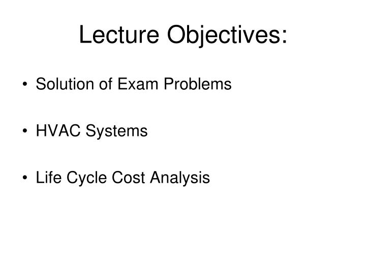 lecture objectives