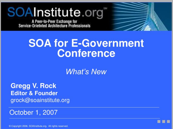 soa for e government conference