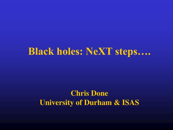 black holes next steps