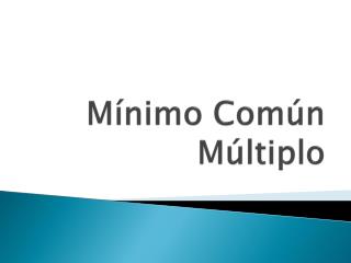 m nimo com n m ltiplo