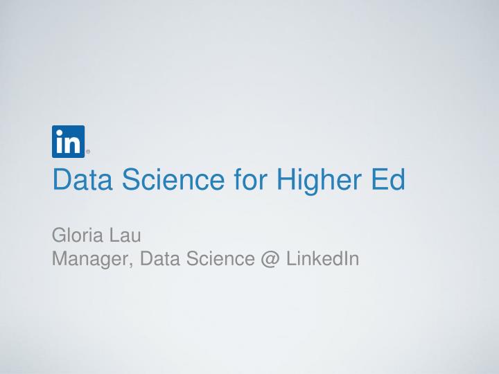 data science for higher ed