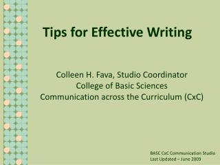 Tips for Effective Writing