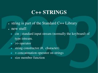 C++ STRINGS
