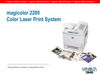 magicolor 2200 Color Laser Print System