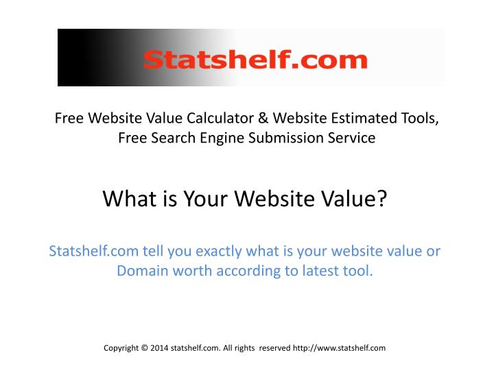 free website value calculator website estimated tools free search engine submission service