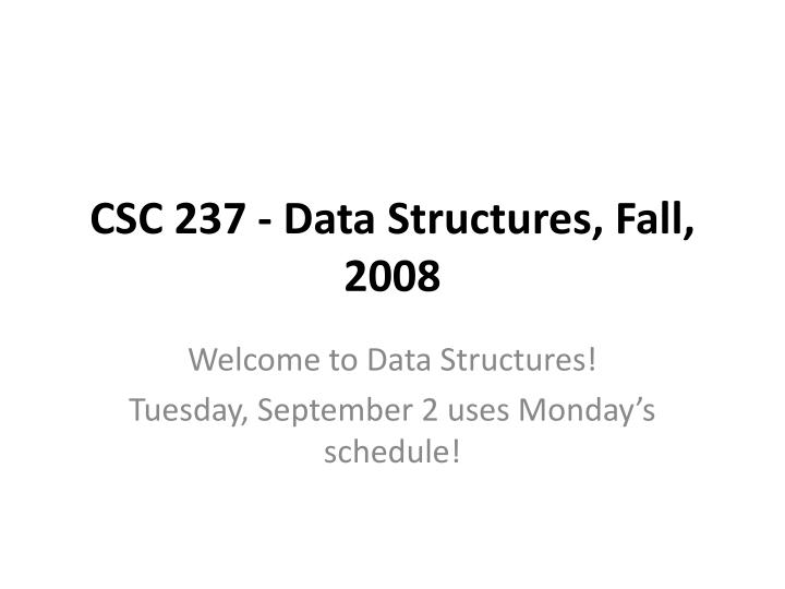 csc 237 data structures fall 2008