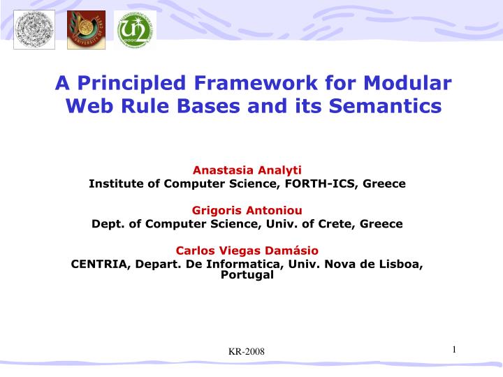 a principled framework for modular web rule bases and its semantics