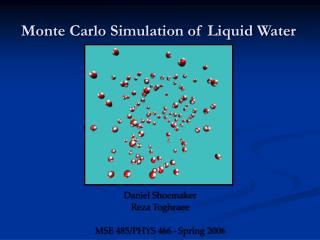 Monte Carlo Simulation of Liquid Water