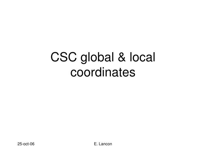 csc global local coordinates