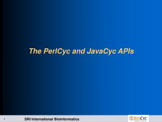 The PerlCyc and JavaCyc APIs