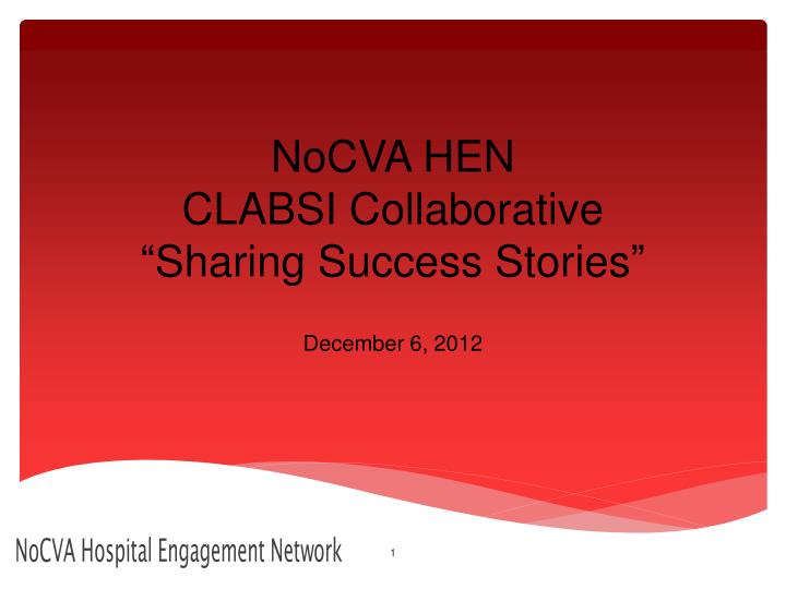 nocva hen clabsi collaborative sharing success stories
