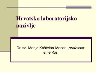 hrvatsko laboratorijsko nazivlje
