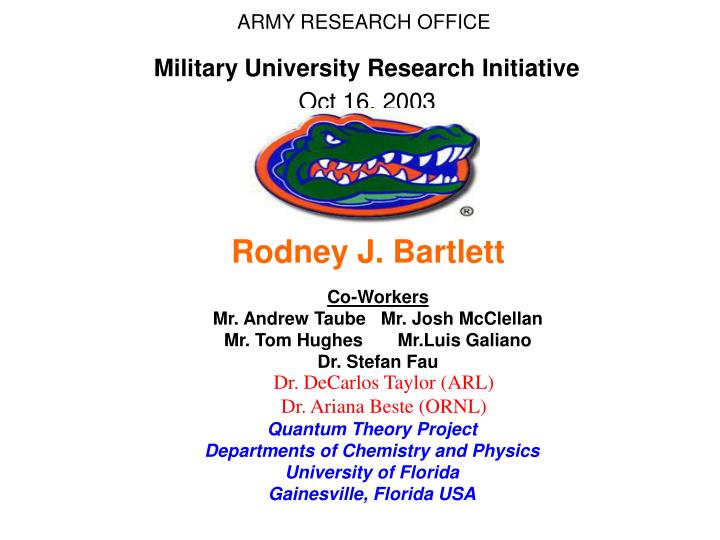 army research office military university research initiative oct 16 2003