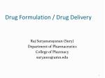 Drug Formulation / Drug Delivery - slide 1