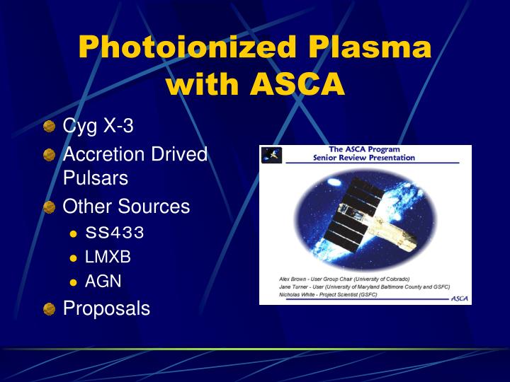 photoionized plasma with asca