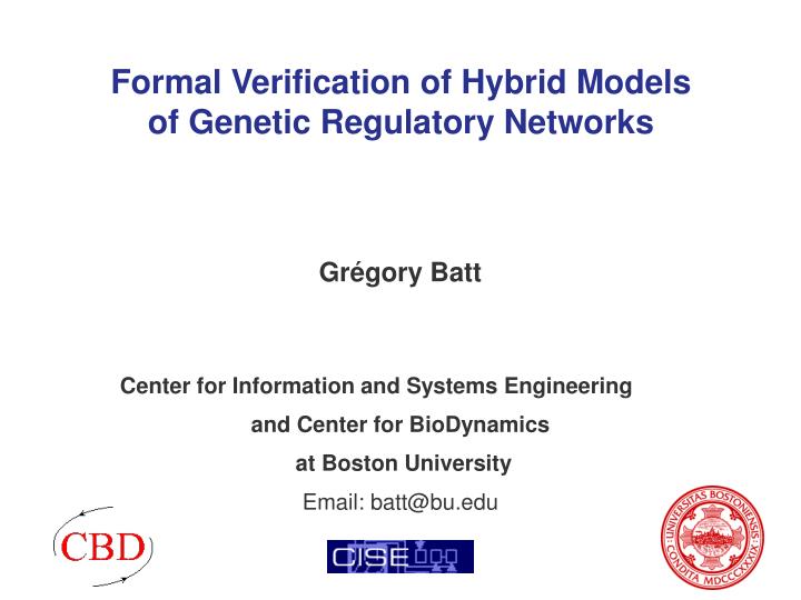 formal verification of hybrid models of genetic regulatory networks