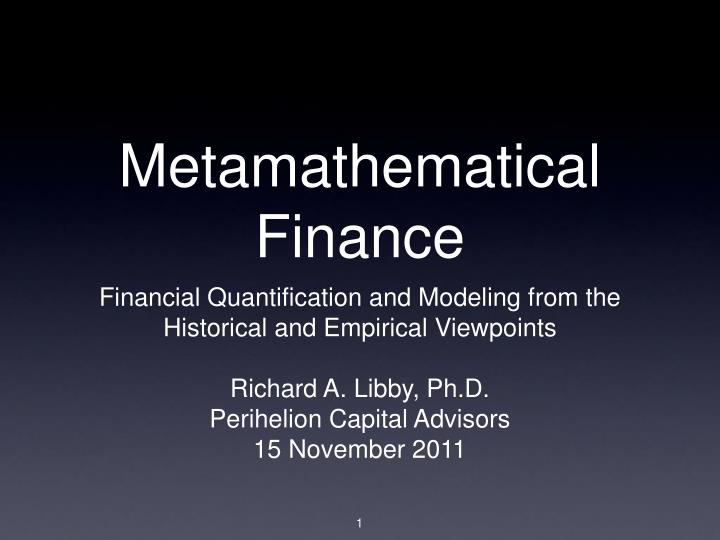 metamathematical finance