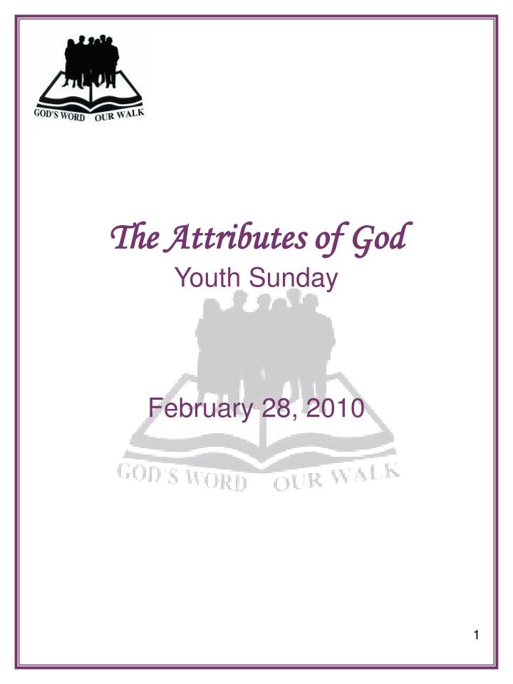 the attributes of god youth sunday