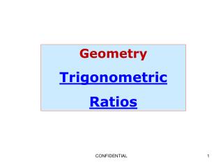Geometry Trigonometric Ratios