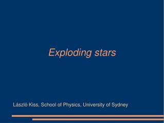 Exploding stars