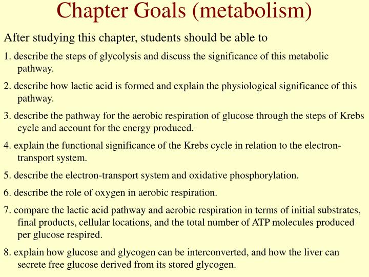 chapter goals metabolism