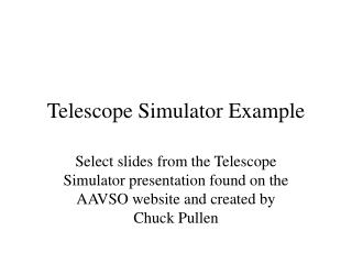 Telescope Simulator Example