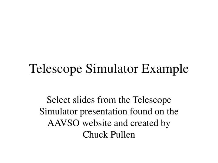 telescope simulator example