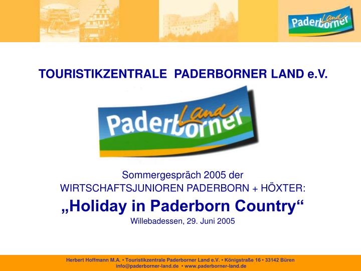 touristikzentrale paderborner land e v