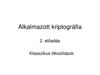 alkalmazott kriptogr fia
