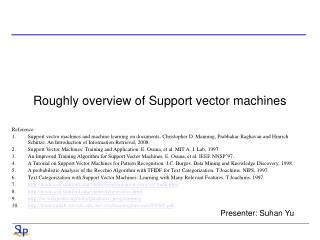 Roughly overview of Support vector machines