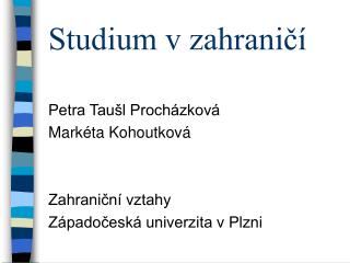 studium v zahrani