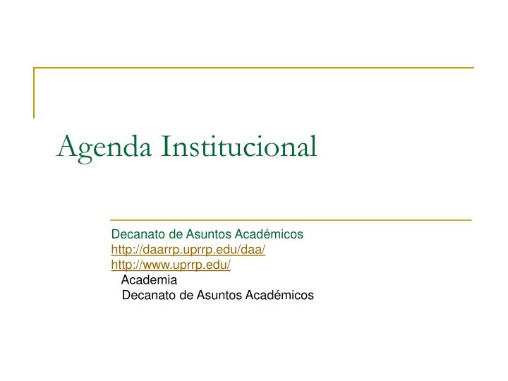 agenda institucional