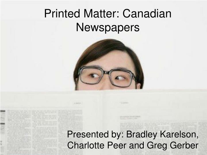 printed matter canadian newspapers