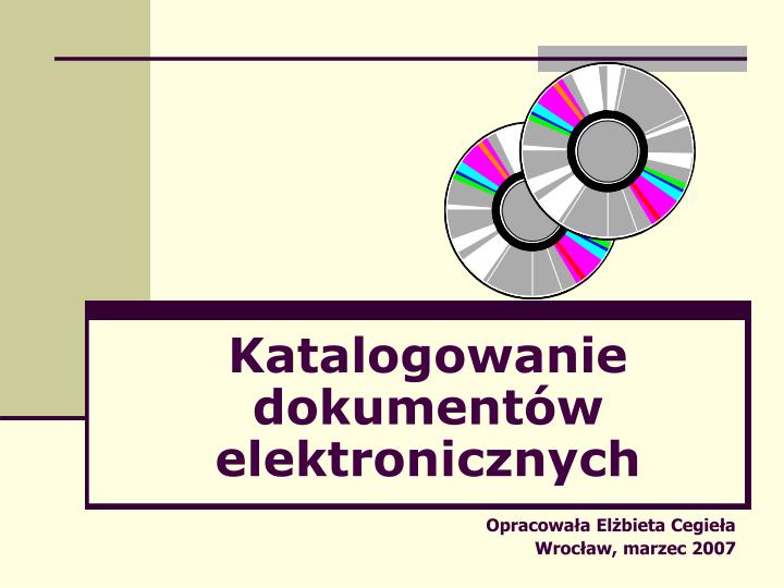 katalogowanie dokument w elektronicznych