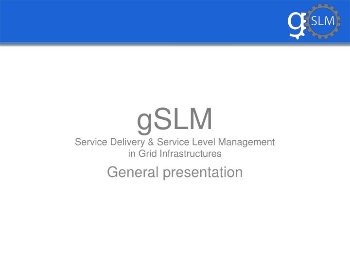 gslm service delivery service level management in grid infrastructures