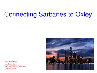 Connecting Sarbanes to Oxley